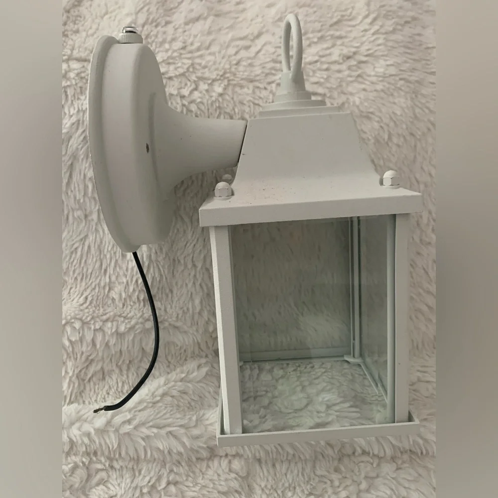 White LED Porch Lantern Dusk Dawn Sensor New Open Box 1 Light Porch Lights